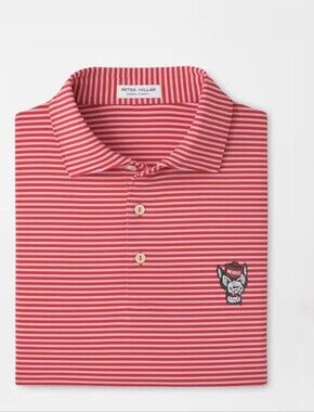 Peter Millar NC State Red Striped Polo Shirt Embroidered Short Sleeve XL NWOT